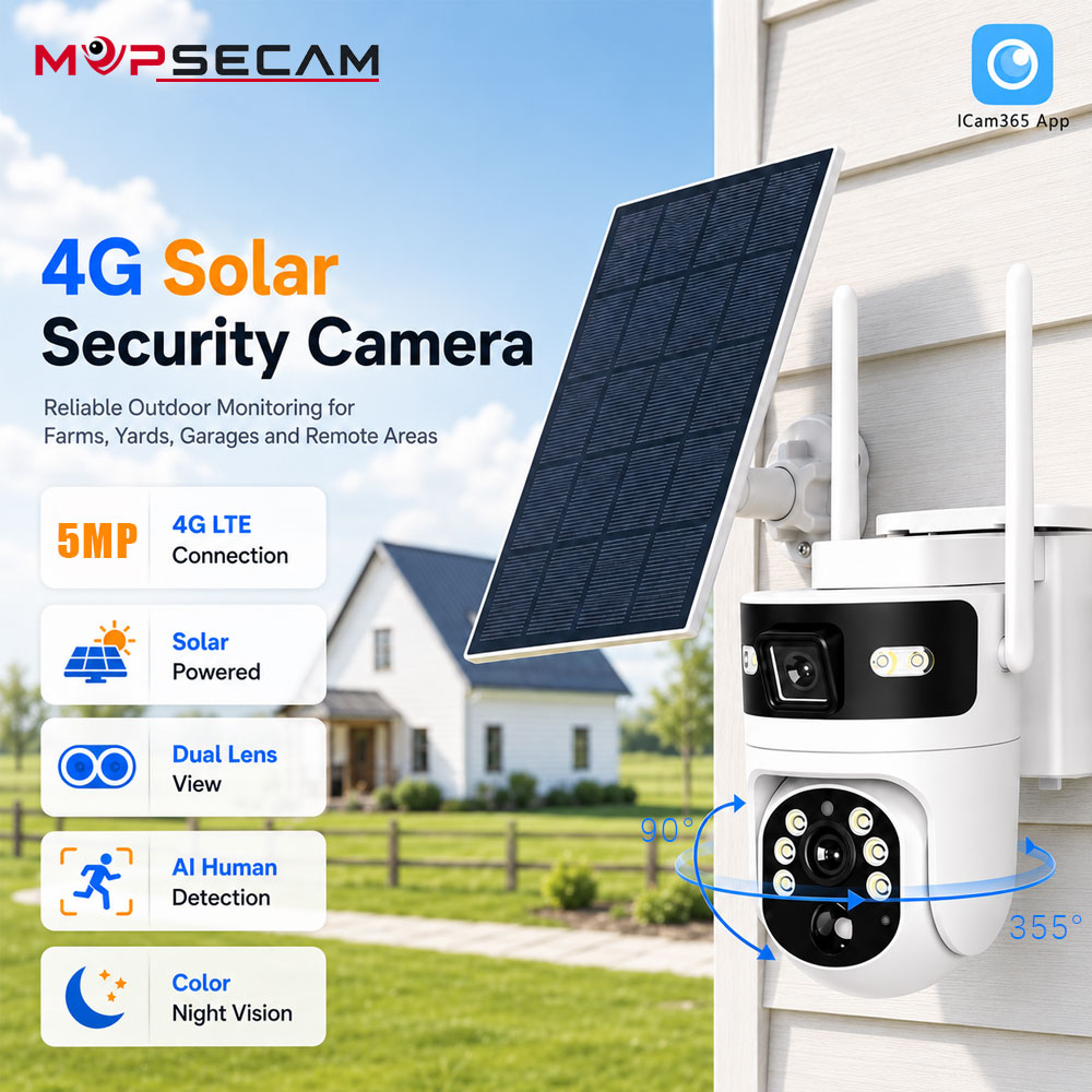 Home Yard Security Cameras - Câmera de Segurança Solar 4K 8MP