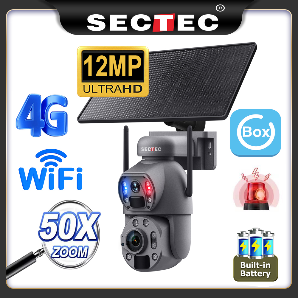Home Yard Security Cameras - SECTEC 12MP 50X Câmera de segurança