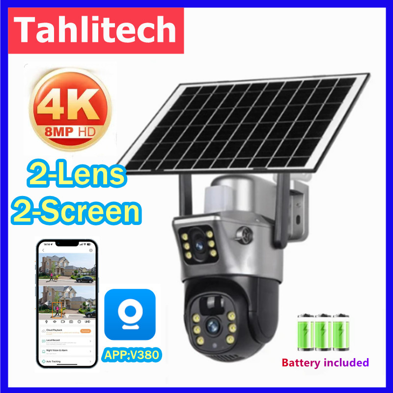 Ip Camera Outdoor 4K - Tahlitech câmera solar 4g sim ao