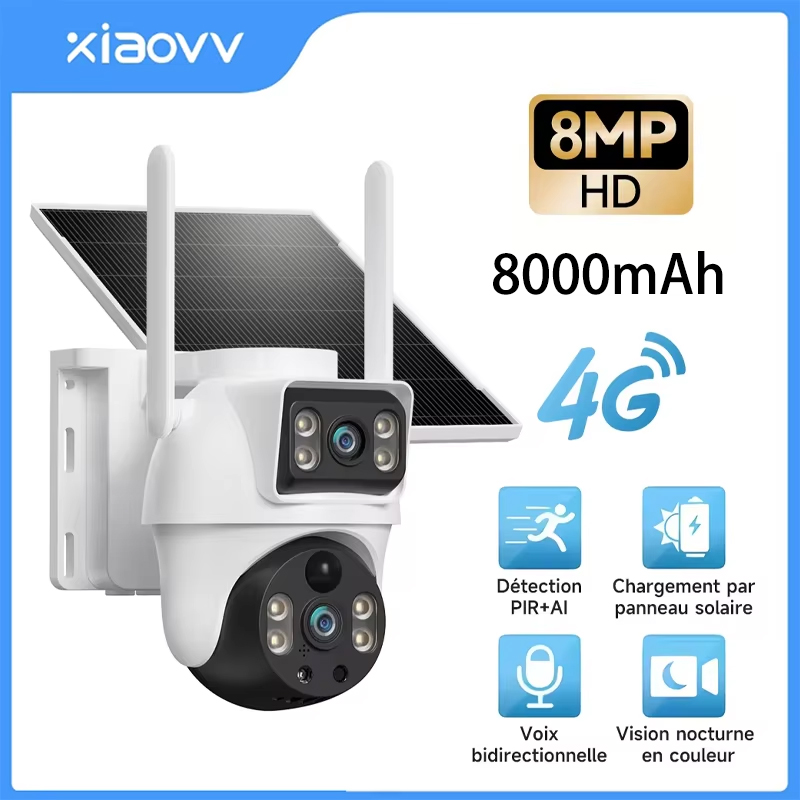 Ip Camera Outdoor 4K - Câmera Solar XIAOVV 8MP com Slot