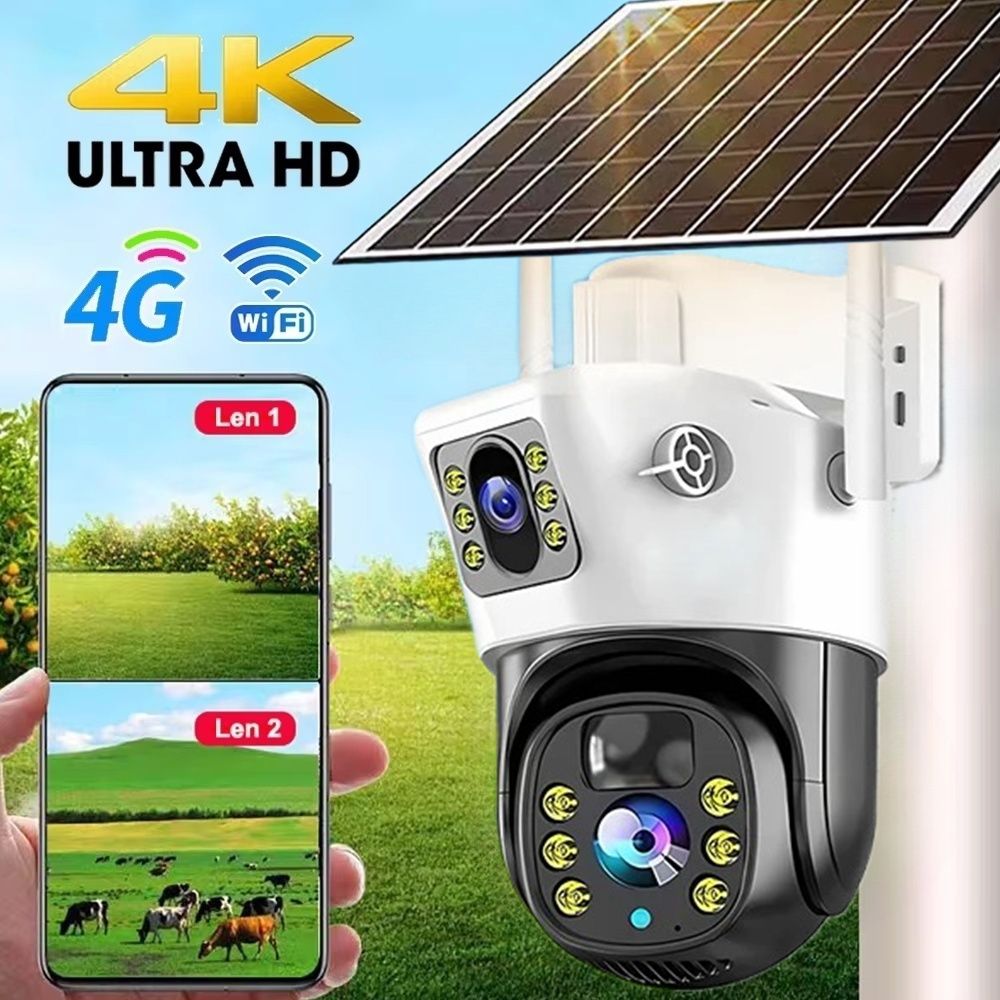 Ip Camera Outdoor 4K - Câmera Solar 4G / WiFi com