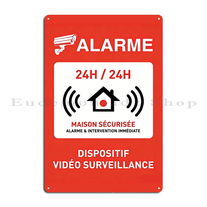 Placa de Metal Retrô com Siste - Home Security Upgrades avaliação e preço