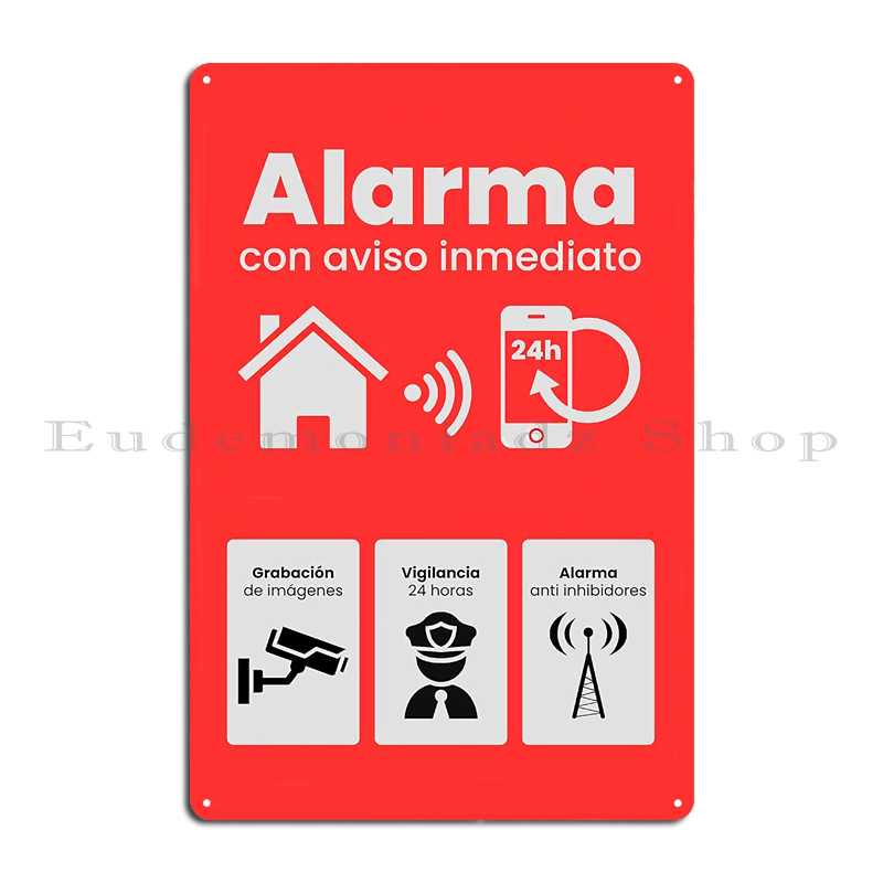 Placa de Metal Retrô com Siste - Home Security Upgrades avaliação e preço