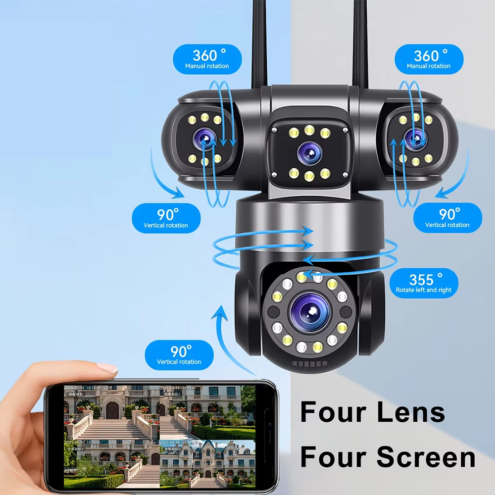 Câmera de segurança multi-lent - Home Yard Security Cameras avaliação e preço
