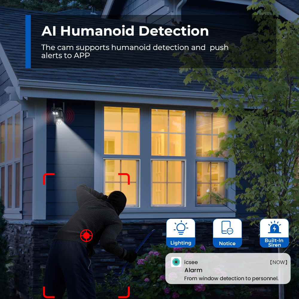 Câmera de Segurança PTZ WiFi 4 - Home Yard Security Cameras avaliação e preço