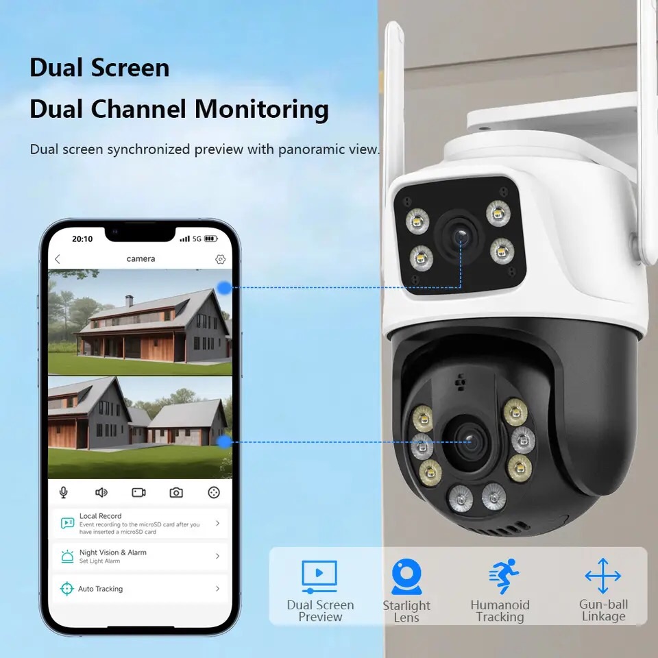 Hiseeu 4k 8mp lente dupla wifi - Ip Camera Outdoor 4K avaliação e preço