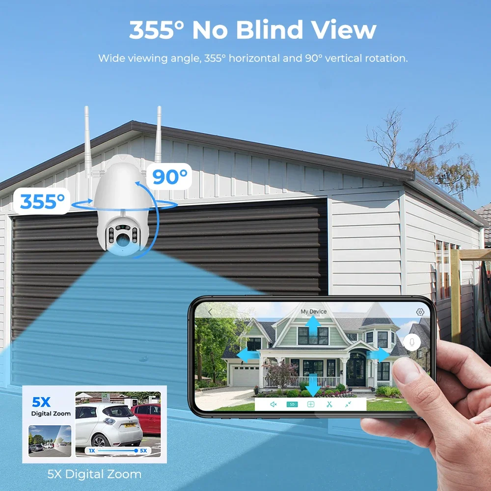 Câmera de segurança PTZ sem fi - Home Yard Security Cameras avaliação e preço